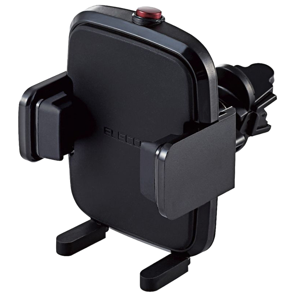 スマホ用車載ワンタッチホルダー/エアコンルーバー取付タイプ/ブラック