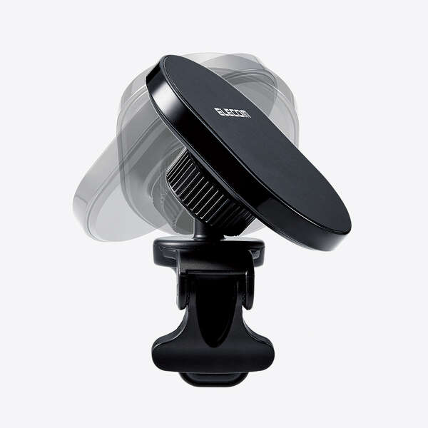 車載アクセサリー/スマホホルダー/マグネット吸着/エアコン吹き出し口取付タイプ/ブラック
