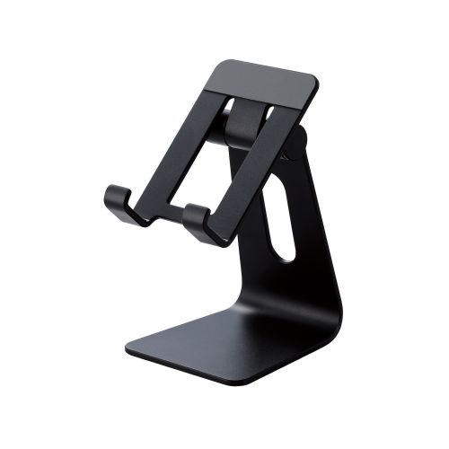 スマートフォン用スタンド/アルミスタンド/ケーブル差込可能/4.6～6.9インチ対応/ブラック