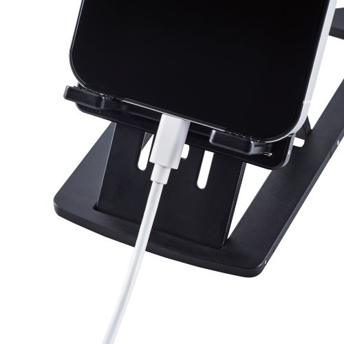 スマートフォン用スタンド/コンパクト/薄型/軽量/高さ調節可能/ブラック