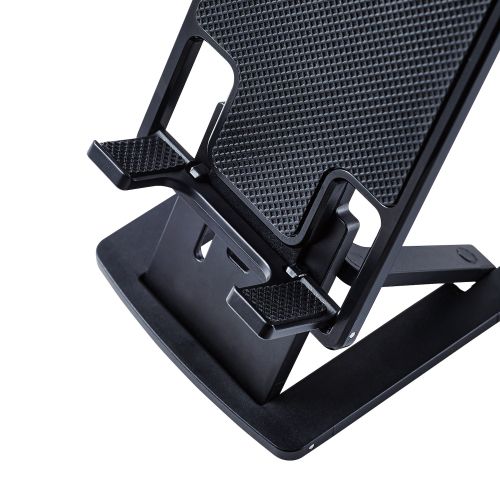 スマートフォン用スタンド/コンパクト/薄型/軽量/高さ調節可能/ブラック