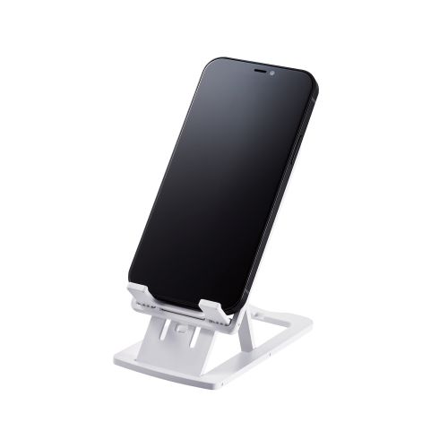 スマートフォン用スタンド/コンパクト/薄型/軽量/高さ調節可能/ホワイト