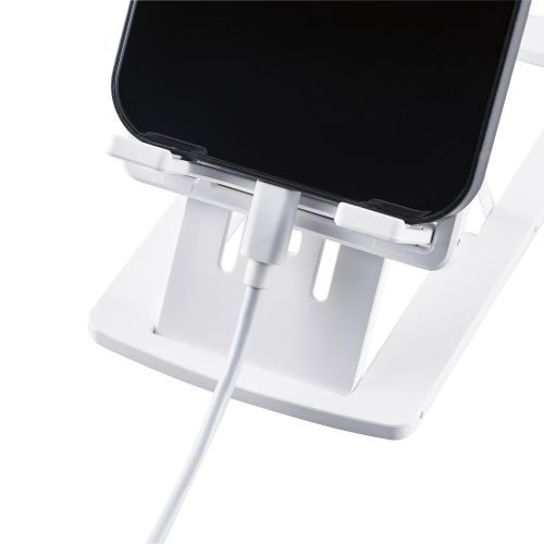 スマートフォン用スタンド/コンパクト/薄型/軽量/高さ調節可能/ホワイト