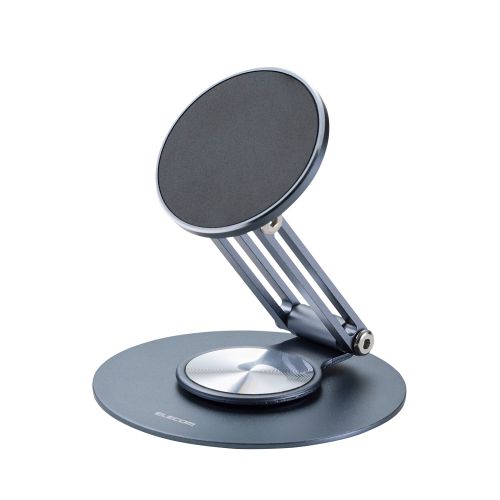 スマホスタンド/薄型/MagSafe対応/角度調整/360°回転/メタルプレート付属/ブラック