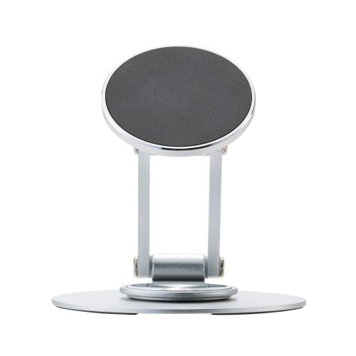 スマホスタンド/薄型/MagSafe対応/角度調整/360°回転/メタルプレート付属/シルバー