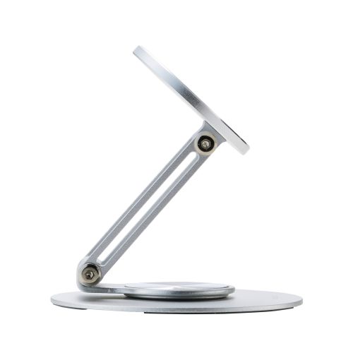 スマホスタンド/薄型/MagSafe対応/角度調整/360°回転/メタルプレート付属/シルバー