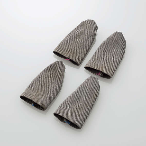 スマホ用ゲームアクセサリ/フィンガーキャップ/FIT/銀繊維/フリーサイズ/4個入り/シルバー