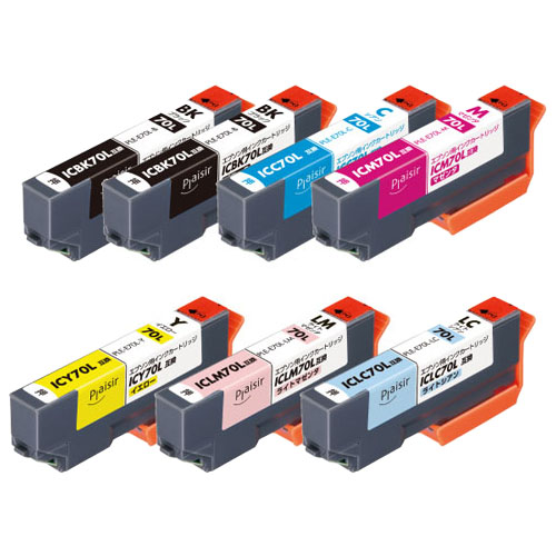 プレジール汎用インク/EPSON/70シリーズ6色パック+ブラック1個セット