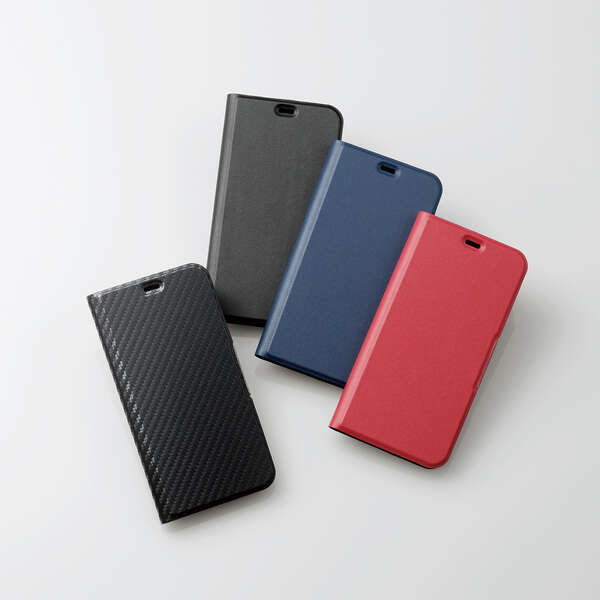 iPhone 12/iPhone 12 Pro用レザーケース/手帳型/UltraSlim/薄型/磁石付き/ブラック