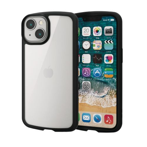 iPhone 14/iPhone 13用ハイブリッドケース/TOUGH SLIM LITE/フレームカラー/背面クリア/ブラック