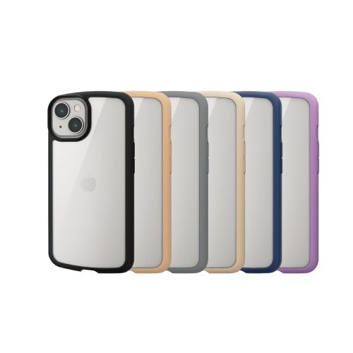 iPhone 14/iPhone 13用ハイブリッドケース/TOUGH SLIM LITE/フレームカラー/背面クリア/ブラック