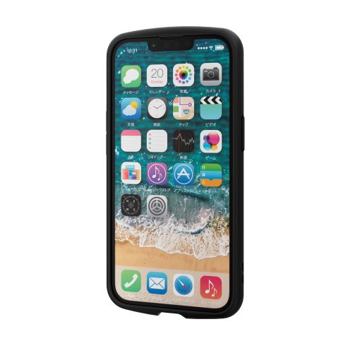 iPhone 14/iPhone 13用ハイブリッドケース/TOUGH SLIM LITE/フレームカラー/背面クリア/リング付き/ブラック