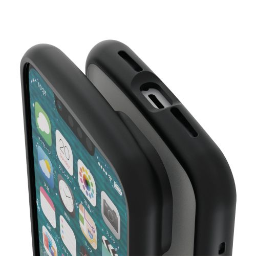 iPhone 14/iPhone 13用ハイブリッドケース/TOUGH SLIM LITE/フレームカラー/背面クリア/シルキークリア/ブラック