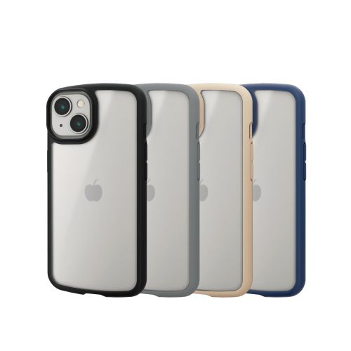 iPhone 14/iPhone 13用ハイブリッドケース/TOUGH SLIM LITE/フレームカラー/背面クリア/シルキークリア/ブラック