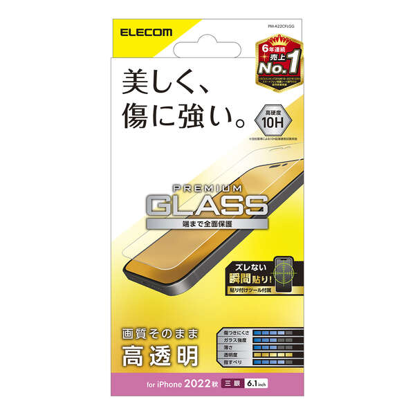 iPhone 14 Pro用ガラスフィルム/高透明