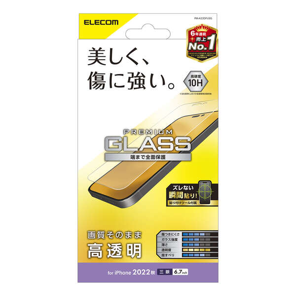 iPhone 14 Pro Max用ガラスフィルム/高透明
