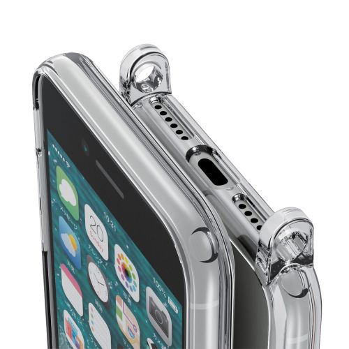 iPhone SE 第3世代/SE 第2世代/8/7用ハイブリッドケース/スマホショルダーストラップホール付き/クリア