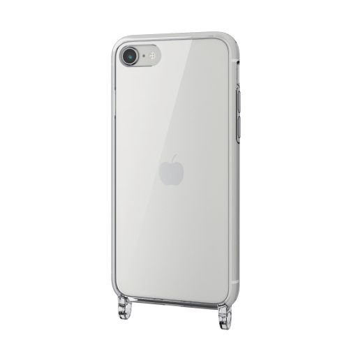 iPhone SE 第3世代/SE 第2世代/8/7用ハイブリッドケース/スマホショルダーストラップホール付き/クリア