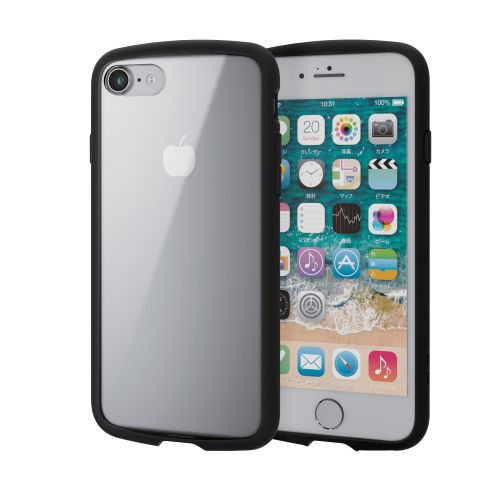 iPhone SE 第3世代/SE 第2世代/8/7用ハイブリッドケース/TOUGH SLIM LITE/フレームカラー/背面クリア/ブラック