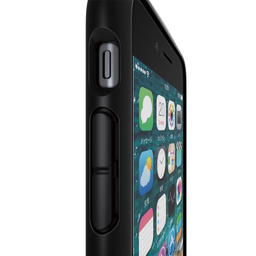 iPhone SE 第3世代/SE 第2世代/8/7用ハイブリッドケース/TOUGH SLIM LITE/フレームカラー/背面クリア/リング付き/ブラック