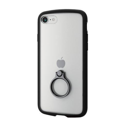 iPhone SE 第3世代/SE 第2世代/8/7用ハイブリッドケース/TOUGH SLIM LITE/フレームカラー/背面クリア/リング付き/ブラック