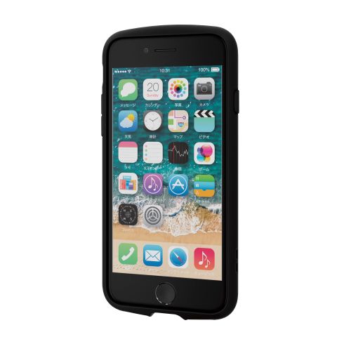 iPhone SE 第3世代/SE 第2世代/8/7用ハイブリッドケース/TOUGH SLIM LITE/フレームカラー/背面クリア/リング付き/ブラック
