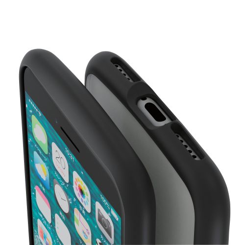 iPhone SE 第3世代/SE 第2世代/8/7用ハイブリッドケース/TOUGH SLIM LITE/フレームカラー/背面クリア/シルキークリア/ブラック