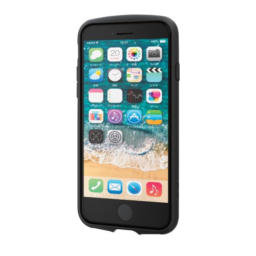 iPhone SE 第3世代/SE 第2世代/8/7用ハイブリッドケース/TOUGH SLIM LITE/フレームカラー/背面クリア/シルキークリア/ブラック