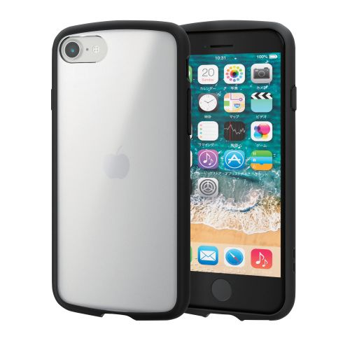 iPhone SE 第3世代/SE 第2世代/8/7用ハイブリッドケース/TOUGH SLIM LITE/フレームカラー/背面クリア/シルキークリア/ブラック
