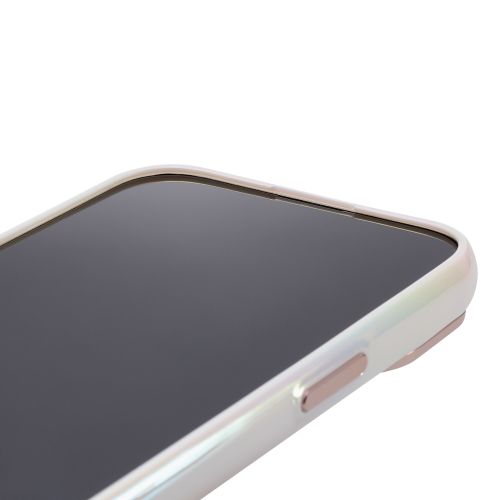 iPhone 15用ハイブリッドケース/&Me/オーロラ/ストラップシート付属/フレームカラー/ホワイト