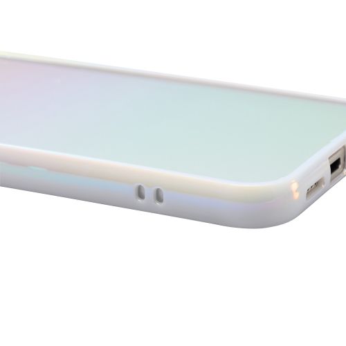 iPhone 15用ハイブリッドケース/&Me/オーロラ/ストラップシート付属/フレームカラー/ホワイト