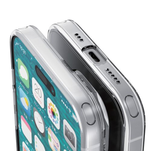 iPhone 15用ハイブリッドケース/極限保護/クリア