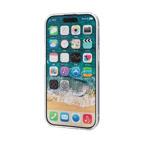 iPhone 15用ハイブリッドケース/MAGKEEP/ホワイト