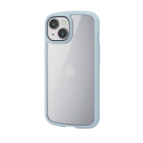 iPhone 15用ハイブリッドケース/TOUGH SLIM LITE/フレームカラー/背面クリア/ストラップシート付属/ブルー