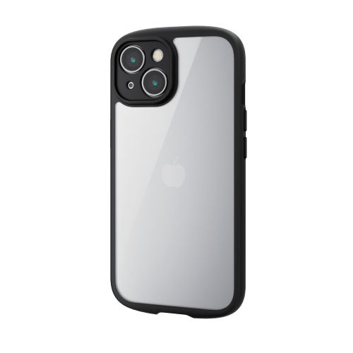iPhone 15用ハイブリッドケース/TOUGH SLIM LITE/フレームカラー/背面クリア/極限保護/ブラック