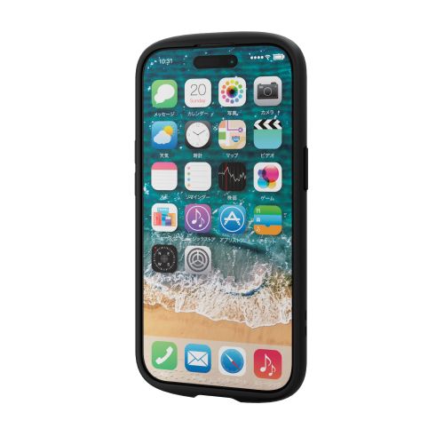 iPhone 15用ハイブリッドケース/TOUGH SLIM LITE/フレームカラー/背面クリア/極限保護/ブラック