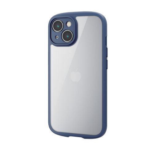 iPhone 15用ハイブリッドケース/TOUGH SLIM LITE/フレームカラー/背面クリア/極限保護/ネイビー