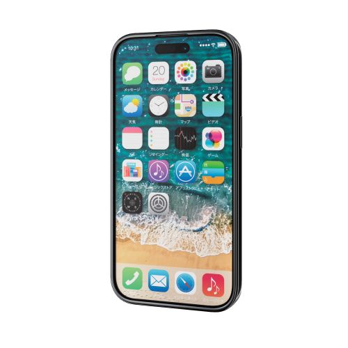 iPhone 15用ソフトケース/極限保護/メタリック加工/メタリックブラック