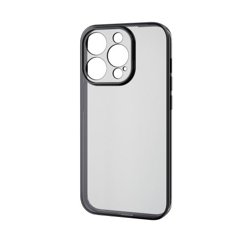 iPhone 15 Pro用ソフトケース/極限保護/メタリック加工/メタリックブラック