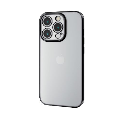 iPhone 15 Pro用ソフトケース/極限保護/メタリック加工/メタリックブラック