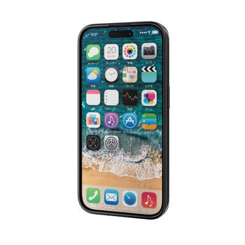 iPhone 15 Pro用ソフトケース/極限保護/メタリック加工/メタリックブラック