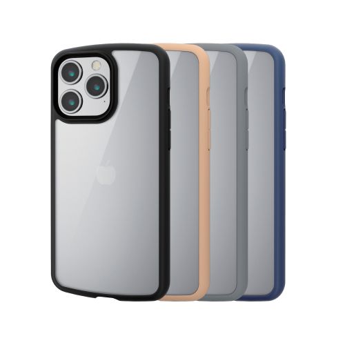 iPhone 15 Pro Max用ハイブリッドケース/TOUGH SLIM LITE/フレームカラー/背面クリア/ストラップシート付属/ブラック