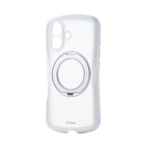 iPhone 16/Grippy/フレームカラー/極限/MAGKEEPスタンド/ホワイト