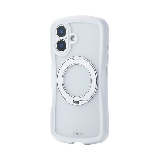 iPhone 16/Grippy/フレームカラー/極限/MAGKEEPスタンド/ホワイト