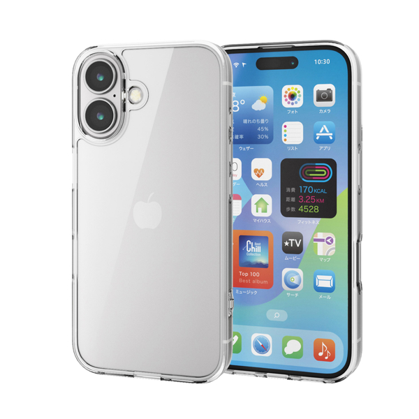 iPhone 16用ハイブリッドケース/ガラス/クリア