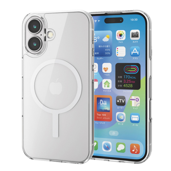iPhone 16用ハイブリッドケース/MAGKEEP/ホワイト