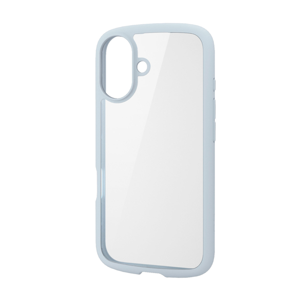iPhone 16用ハイブリッドケース/TOUGH SLIM LITE/フレームカラー/背面クリア/ストラップシート付属/ライトブルー