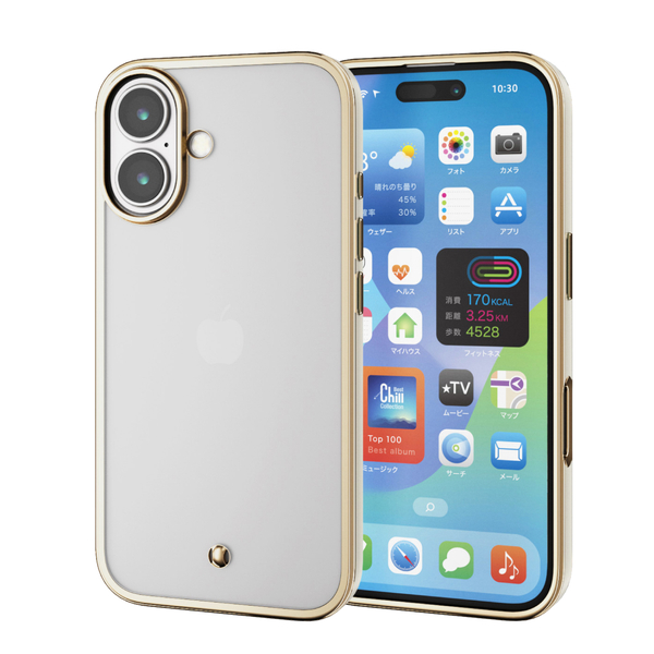 iPhone 16用ソフトケース/メタリックライン/グレージュ