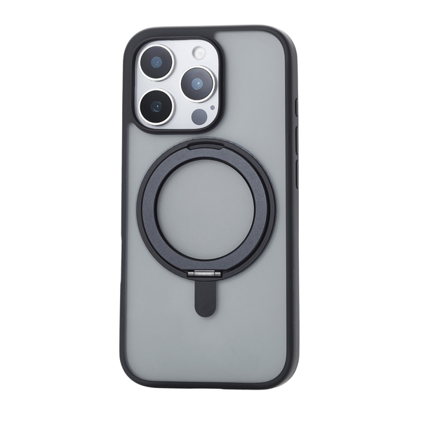 iPhone 16 Pro用ハイブリッドケース/MAGKEEP/スタンド/ブラック