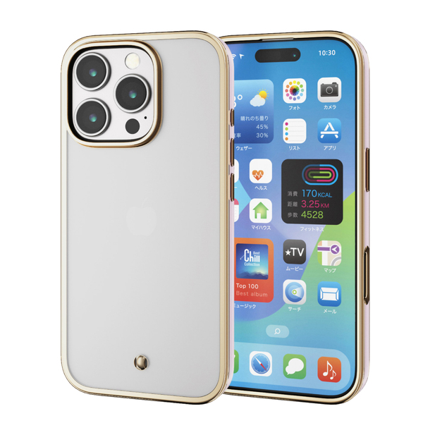 iPhone 16 Pro用ソフトケース/メタリックライン/ピンク